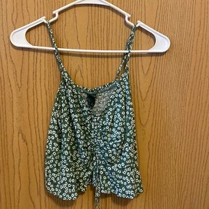 green and white flower tank